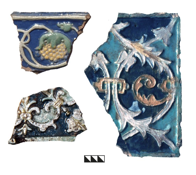 Fragments of the polychrome glazed ceramic stove tiles 2