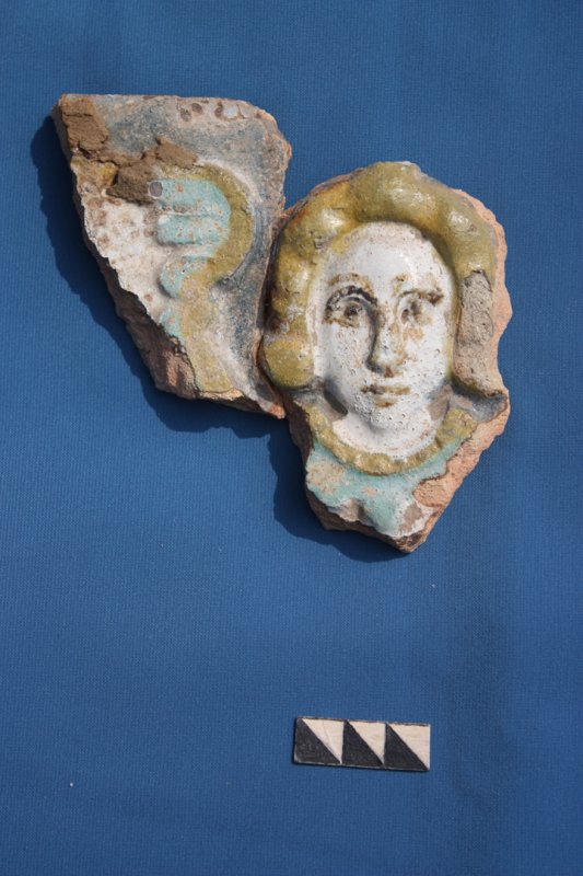 Fragments of the polychrome glazed ceramic stove tile  2