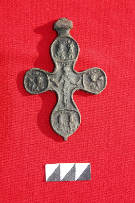 17th-century rare copper pendant cross  2